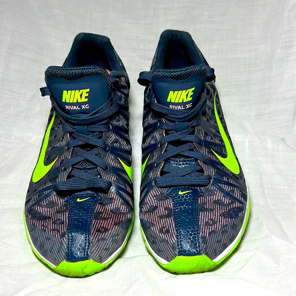 Nike Zoom Rival Track & Field Distance Spikes women 6.5 blue/green/pink cheetah
